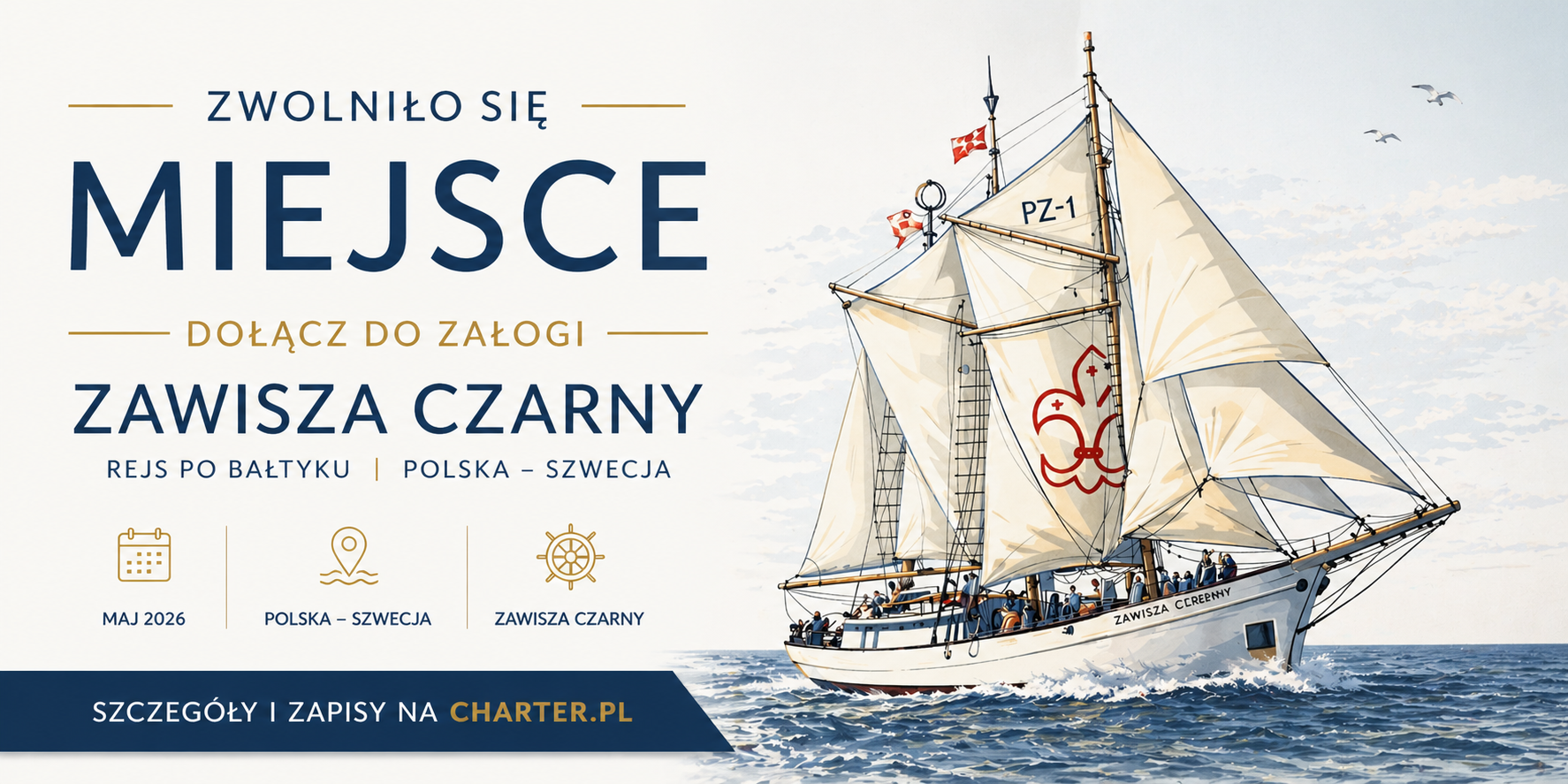 Zwolniło sie miejsce na rejsie na żaglowcu 