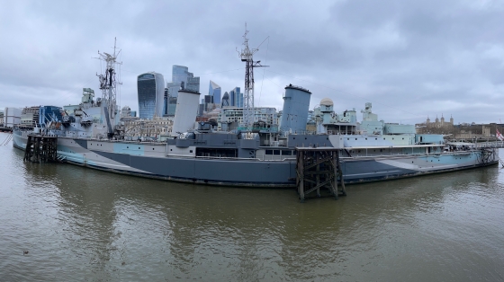 HMS Belfast w Londynie (marzec 2024)