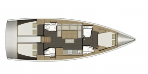 Dufour 460 GL, wersja 3-kabinowa, 3 -łazienki | Charter.pl foto: www.dufour-yachts.com