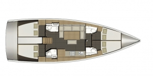 Dufour 460 GL, wersja 4-kabinowa, 4-łazienki | Charter.pl foto: www.dufour-yachts.com