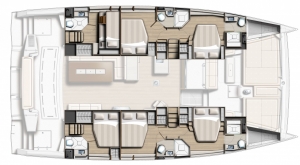 Katamaran Bali 5.4, wersja 6-kabin, 6-łazienek | Charter.pl foto: www.bali-catamarans.com