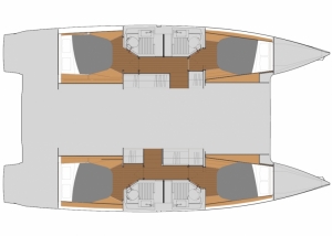 Schemat jachtu Fountaine Pajot Astréa 42 | Charter.pl foto: www.fountaine-pajot.com