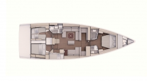 Dufour 530, wersja 4+1 kabiny, 2+1 łazienki | Charter.pl foto: www.dufour-yachts.com