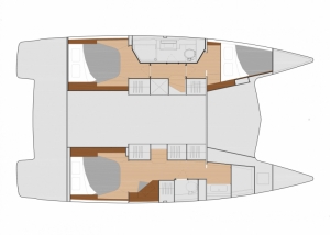 Katamaran Isla 40, wersja 3-kabinowa, 2 łazienki | Charter.pl foto: /www.catamarans-fountaine-pajot.com