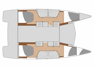 Katamaran Isla 40, wersja 4-kabinowa, 4 łazienki | Charter.pl foto: www.catamarans-fountaine-pajot.com