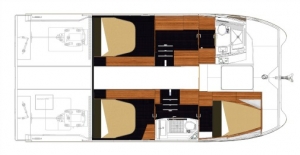 Schemat katamaranu Fountaine Pajot m/y 37 | Charter.pl foto: www.fountaine-pajot.com