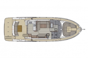 Schemat jachtu Absolute 47 Fly, górny pokład | Charter.pl foto: www.yachting2000.at