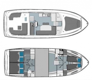 Schemat jachtu Bavaria E40 Fly | Charter.pl foto: www.yacht-charter-center.de